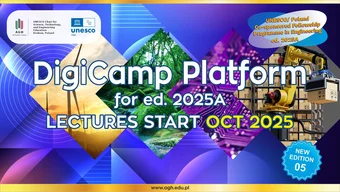 Baner informujący o starcie cyklu szkoleń online DigiCamp edycja 05